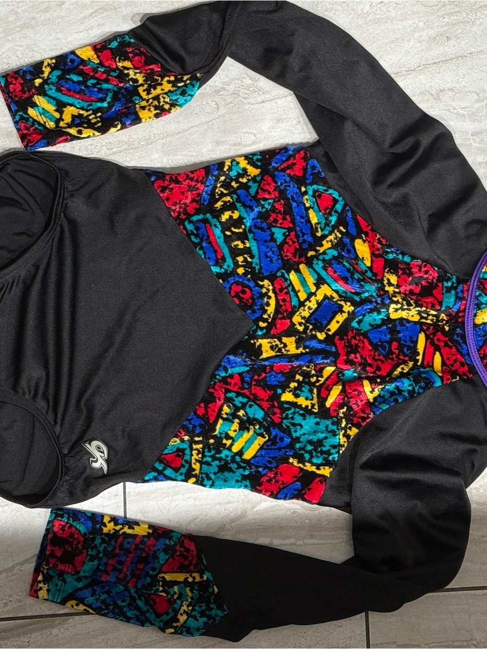GK Leotard Long Sleeve Black Red Blue Green Yellow Small
